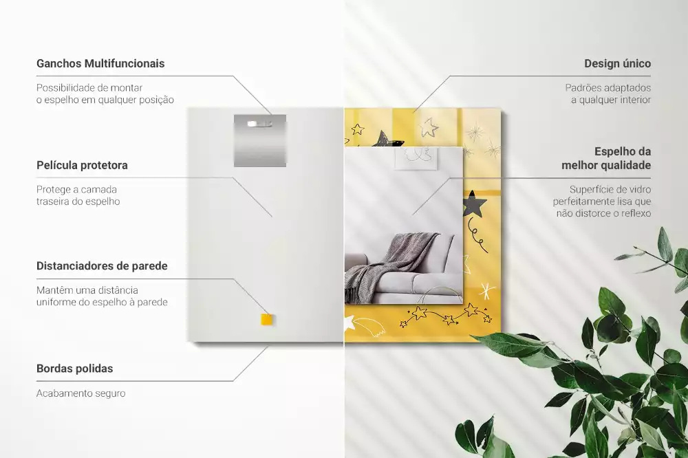 Oglindă imprimată Desene cu stele diferite
