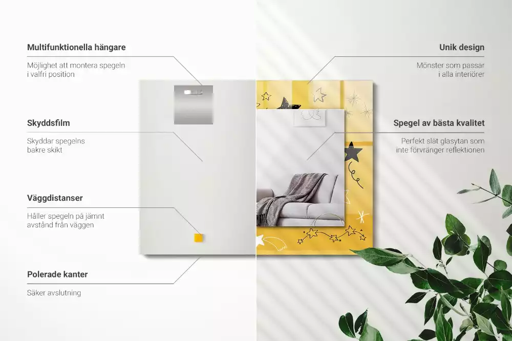 Oglindă imprimată Desene cu stele diferite