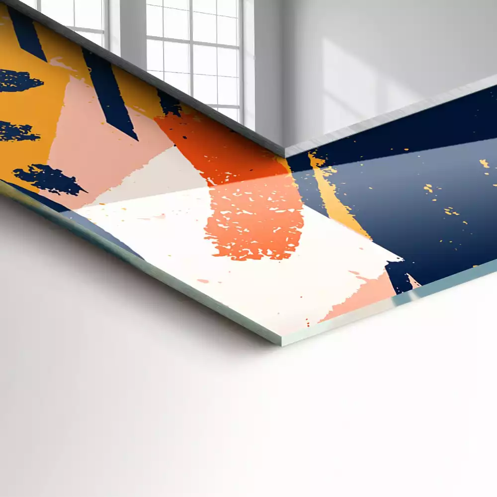 Decorațiuni perete cu oglindă Grafică colorată abstractă
