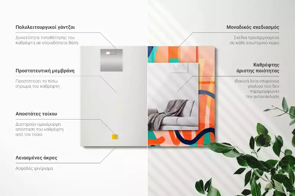 Decorațiuni perete cu oglindă Grafică colorată abstractă