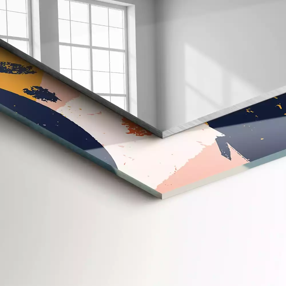 Decorațiuni perete cu oglindă Grafică colorată abstractă