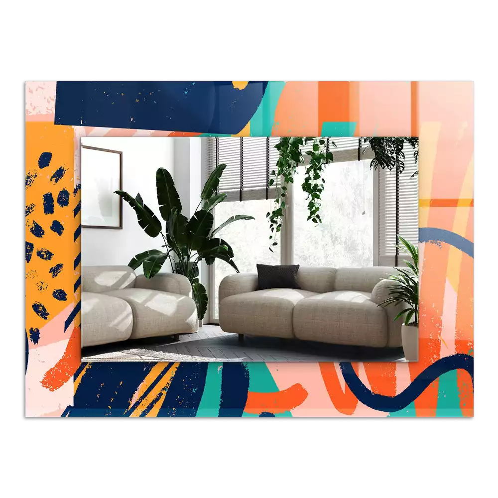 Decorațiuni perete cu oglindă Grafică colorată abstractă