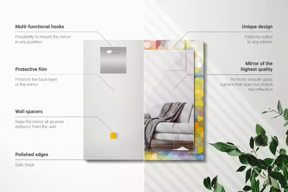 Oglindă imprimată Mozaic colorat abstract