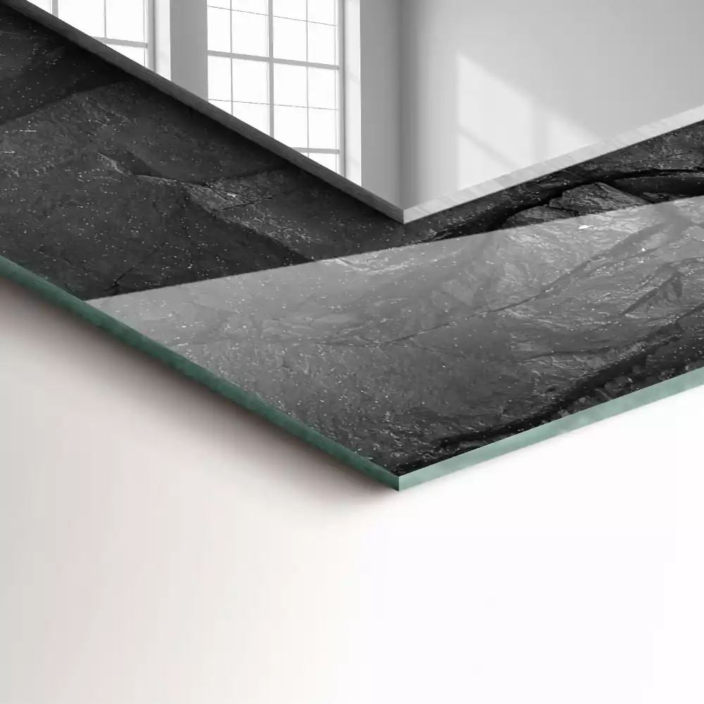 Decorațiuni perete cu oglindă Piatră neagră crăpături