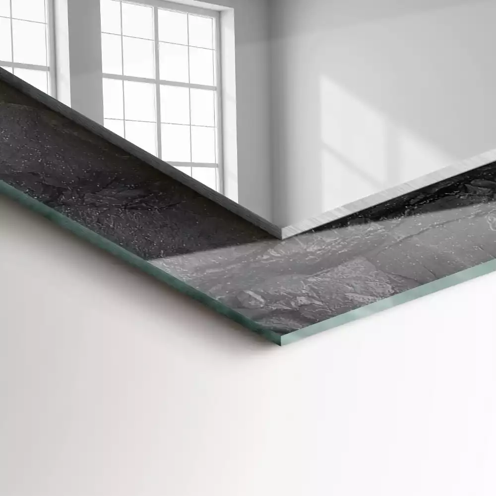 Decorațiuni perete cu oglindă Piatră neagră crăpături