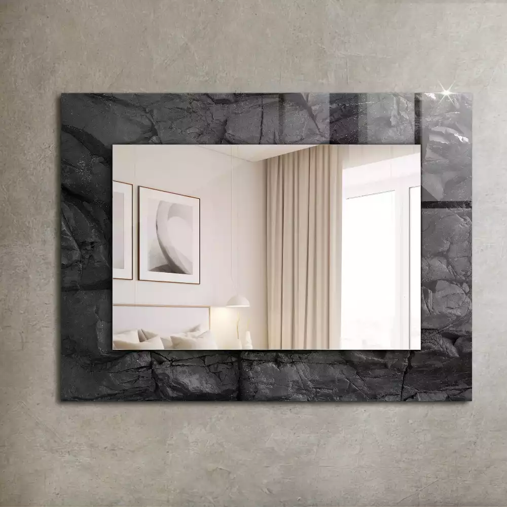 Decorațiuni perete cu oglindă Piatră neagră crăpături
