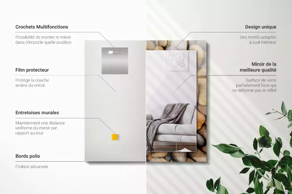 Decorațiuni de perete cu oglinzi Pietre netede colorate