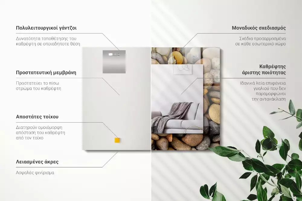 Decorațiuni de perete cu oglinzi Pietre netede colorate