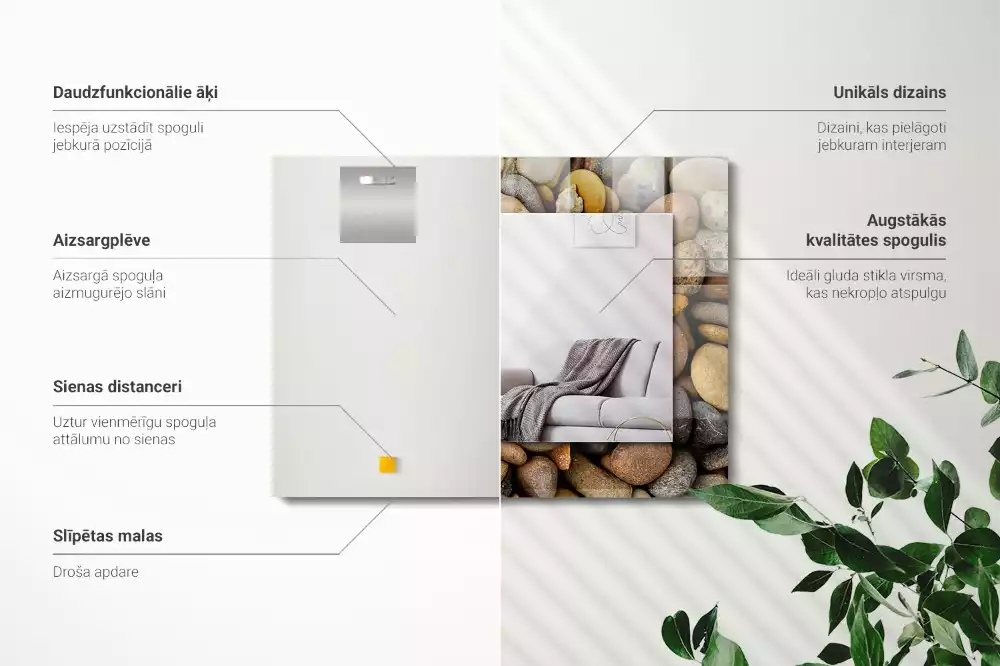 Decorațiuni de perete cu oglinzi Pietre netede colorate