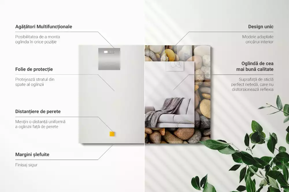 Decorațiuni de perete cu oglinzi Pietre netede colorate