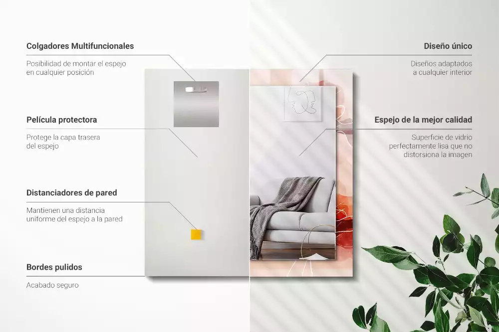 Decorațiuni perete cu oglindă Modele florale abstracte