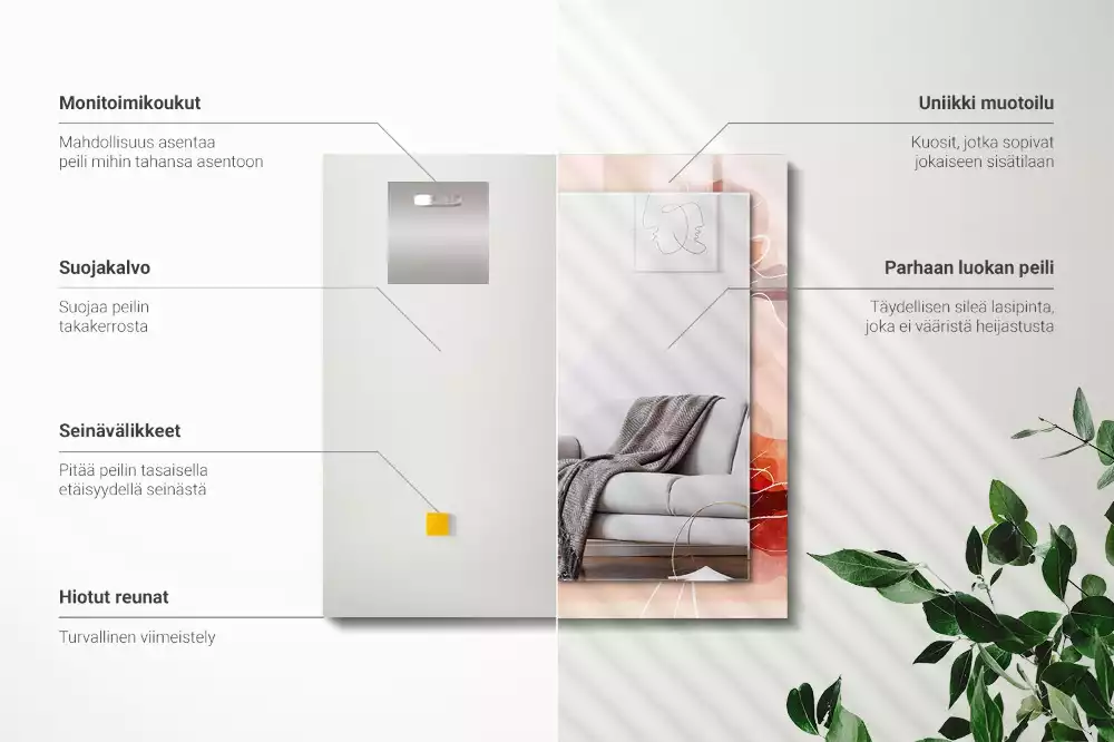 Decorațiuni perete cu oglindă Modele florale abstracte