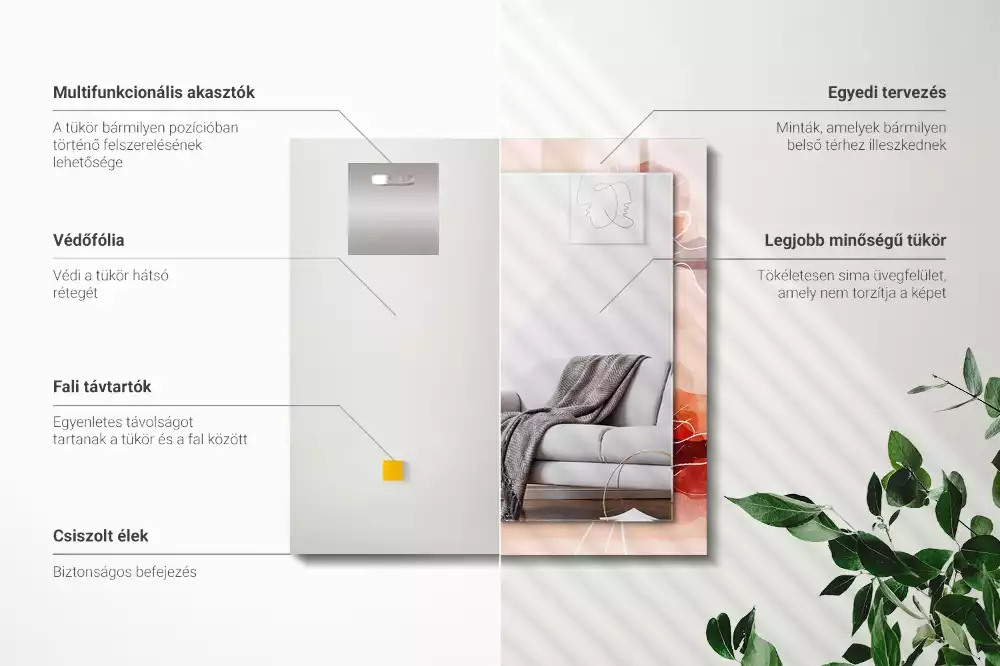 Decorațiuni perete cu oglindă Modele florale abstracte