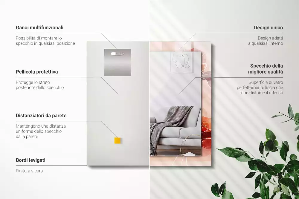 Decorațiuni perete cu oglindă Modele florale abstracte