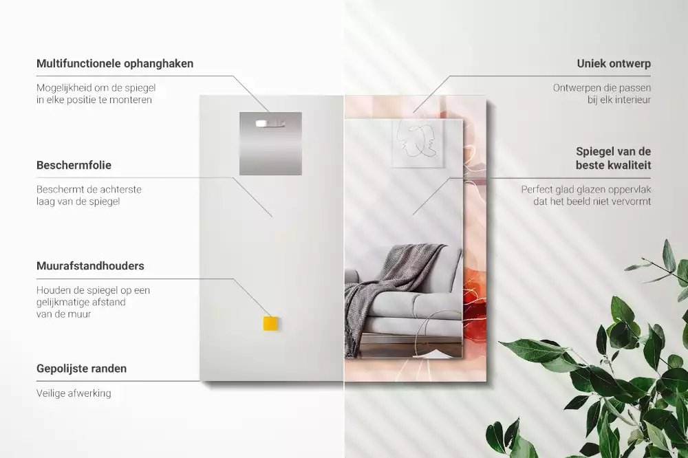 Decorațiuni perete cu oglindă Modele florale abstracte