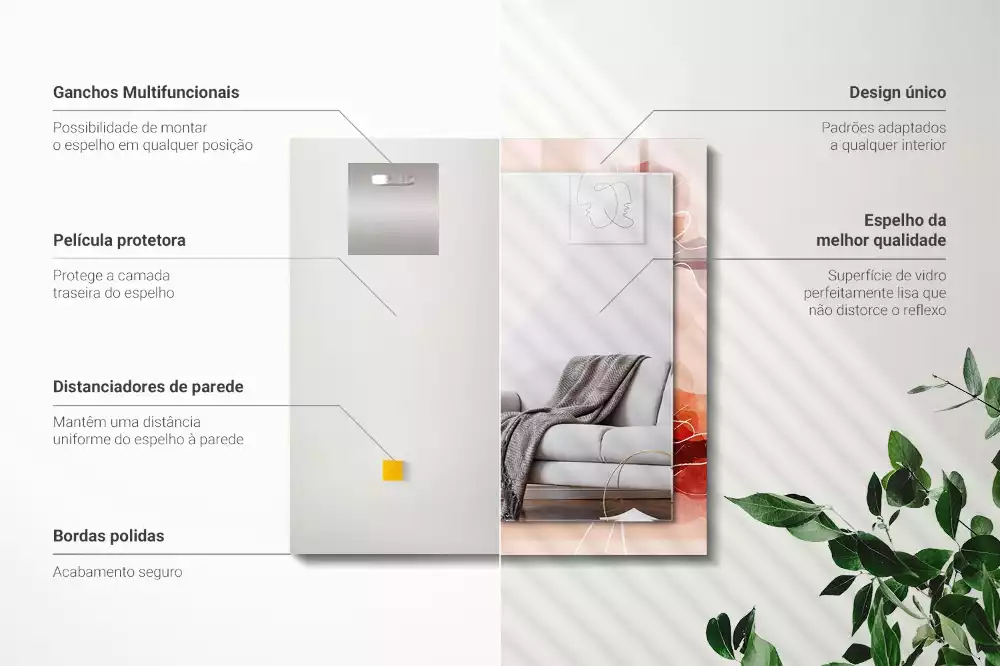 Decorațiuni perete cu oglindă Modele florale abstracte