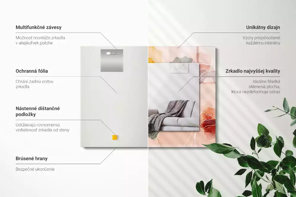 Decorațiuni perete cu oglindă Modele florale abstracte