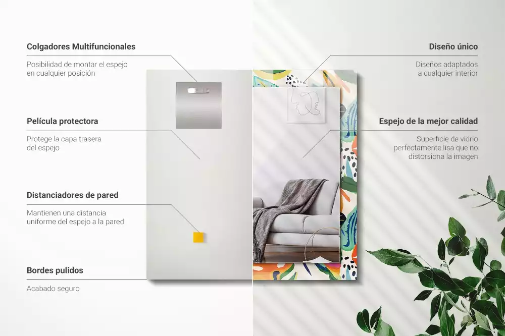 Oglindă imprimată Model frunze colorate