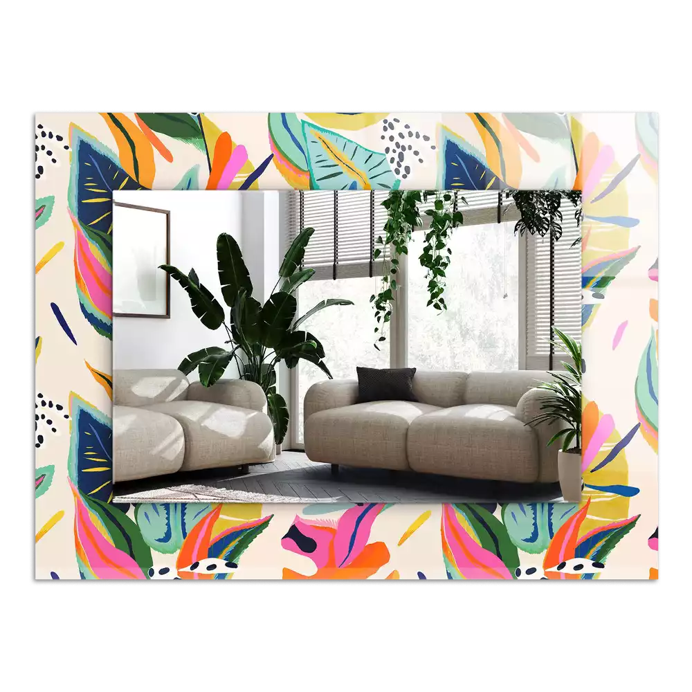 Oglindă imprimată Model frunze colorate