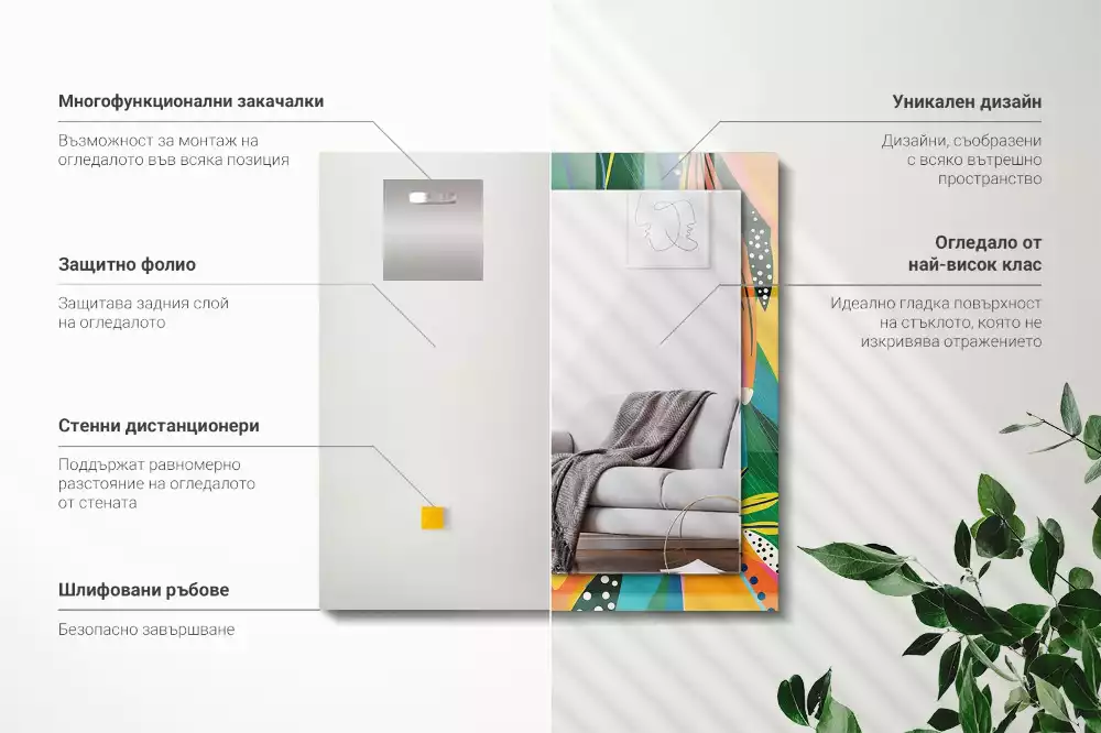 Decorațiuni de perete cu oglinzi Model abstract colorat