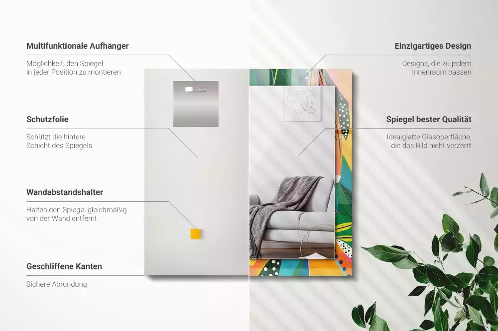 Decorațiuni de perete cu oglinzi Model abstract colorat