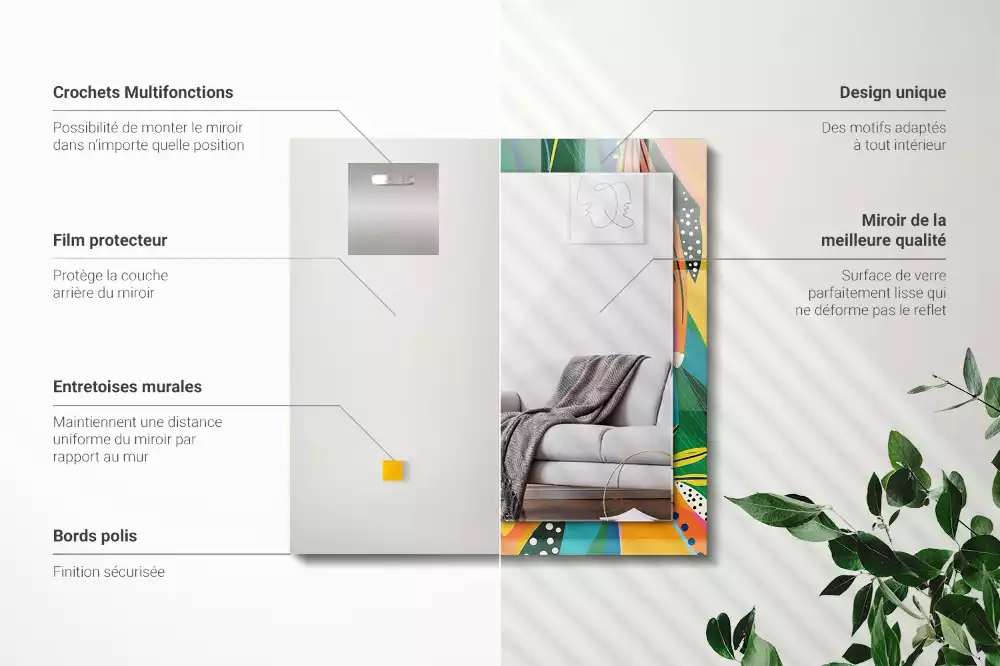 Decorațiuni de perete cu oglinzi Model abstract colorat