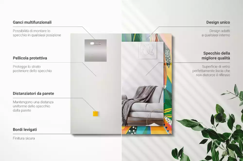 Decorațiuni de perete cu oglinzi Model abstract colorat