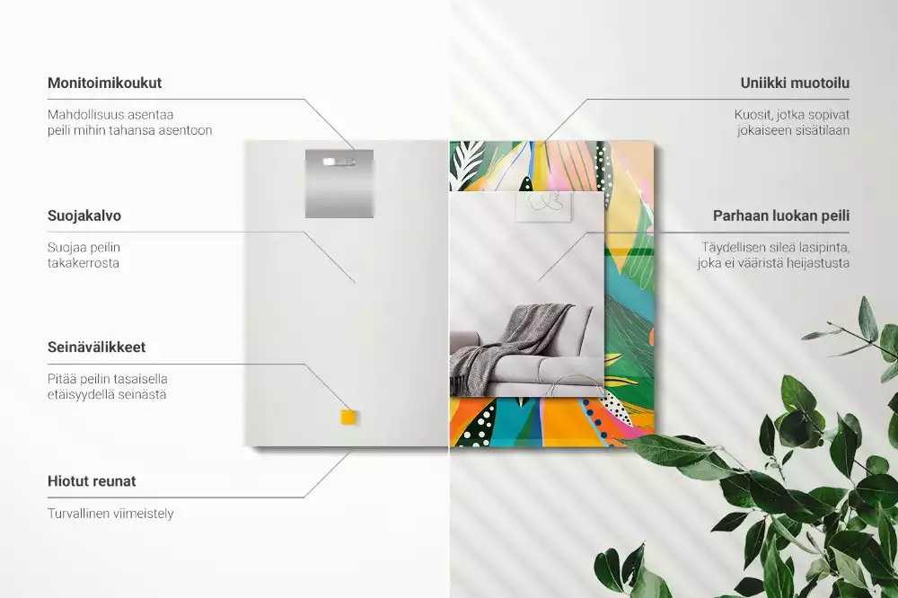 Decorațiuni de perete cu oglinzi Model abstract colorat