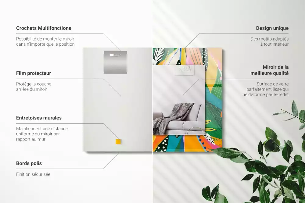 Decorațiuni de perete cu oglinzi Model abstract colorat