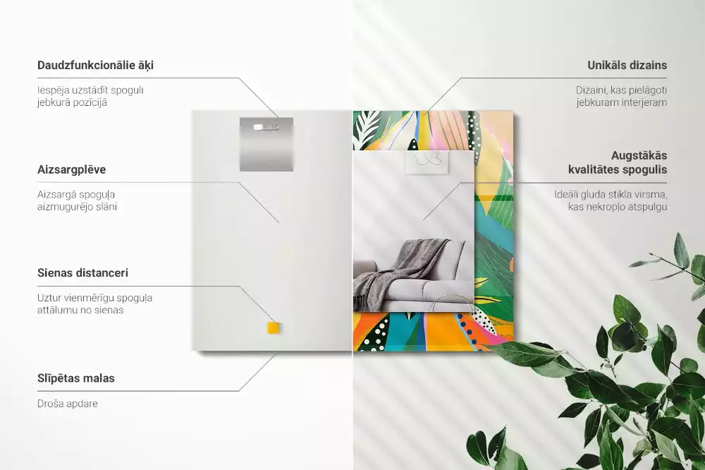 Decorațiuni de perete cu oglinzi Model abstract colorat