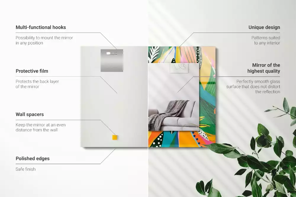 Decorațiuni de perete cu oglinzi Model abstract colorat