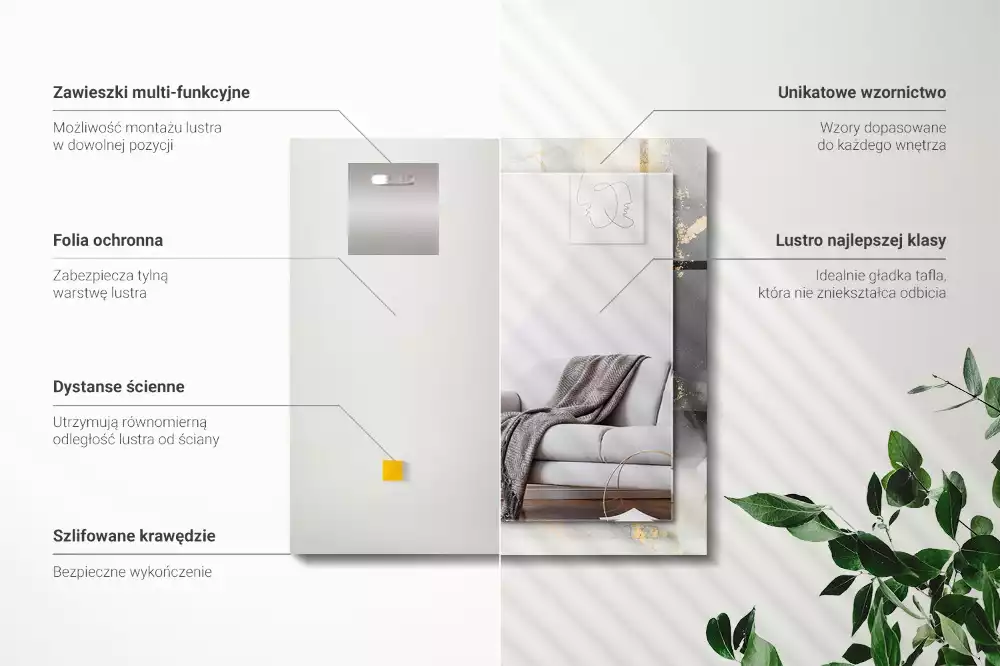 Decorațiuni perete cu oglindă Artă modernă abstractă