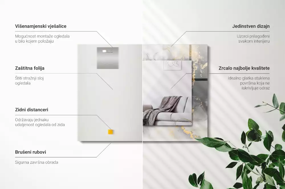 Decorațiuni perete cu oglindă Artă modernă abstractă