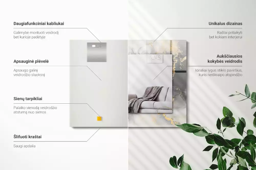 Decorațiuni perete cu oglindă Artă modernă abstractă