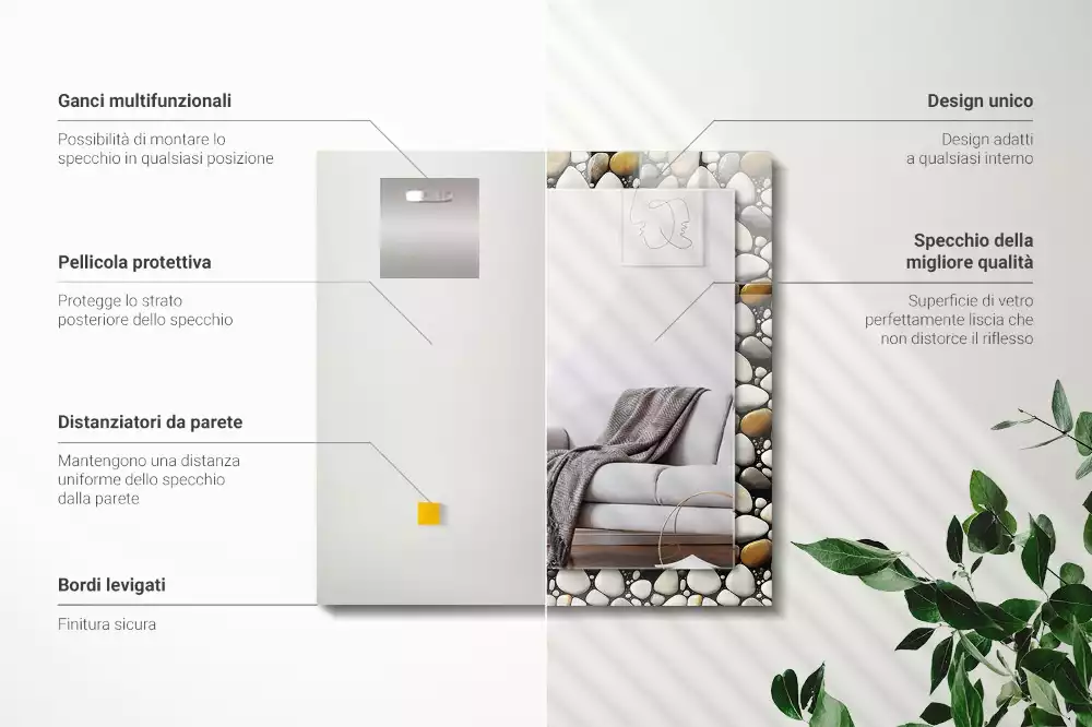 Oglindă imprimată Model piatră textură