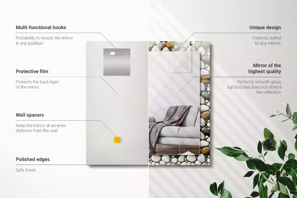 Oglindă imprimată Model piatră textură