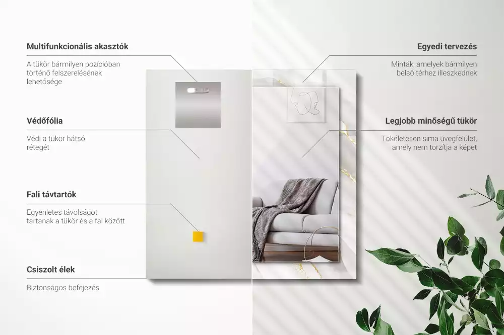 Decorațiuni de perete cu oglinzi Marmură gri