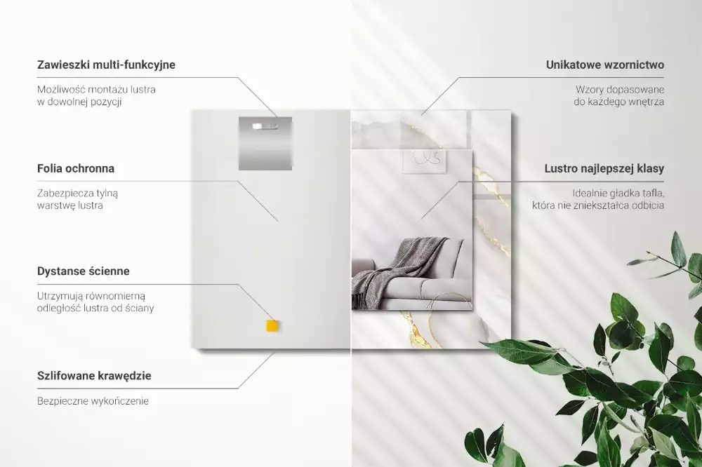 Decorațiuni de perete cu oglinzi Marmură gri