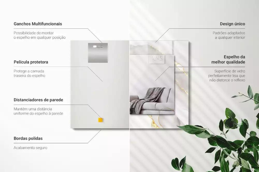 Decorațiuni de perete cu oglinzi Marmură gri