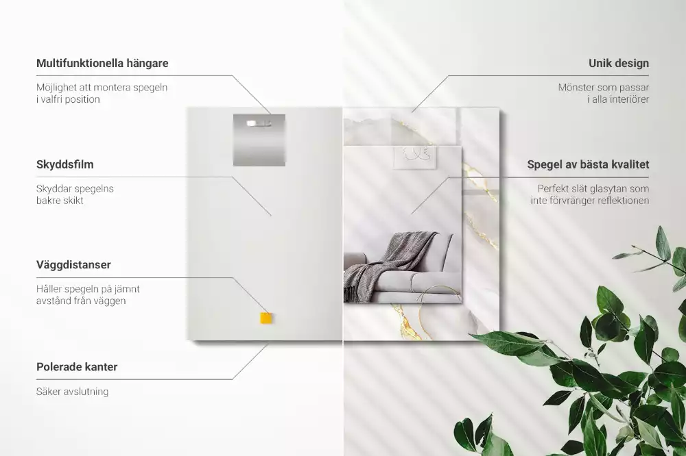 Decorațiuni de perete cu oglinzi Marmură gri