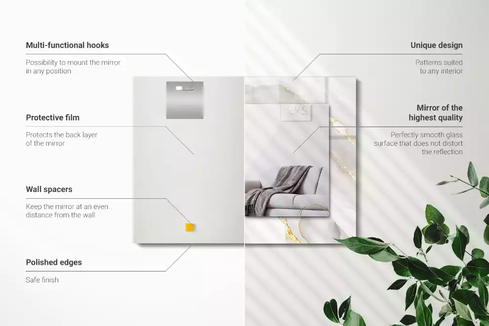 Decorațiuni de perete cu oglinzi Marmură gri