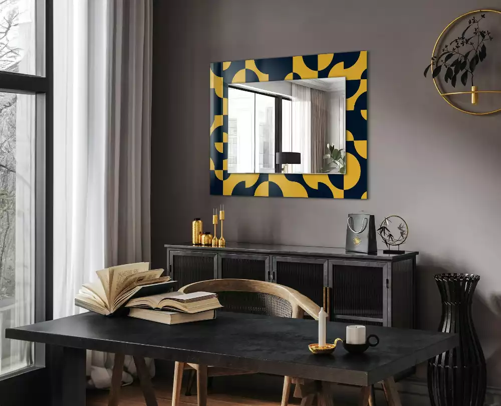 Decorațiuni perete cu oglindă Model geometric abstract