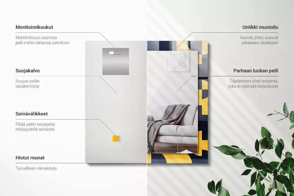 Decorațiuni perete cu oglindă Model geometric abstract