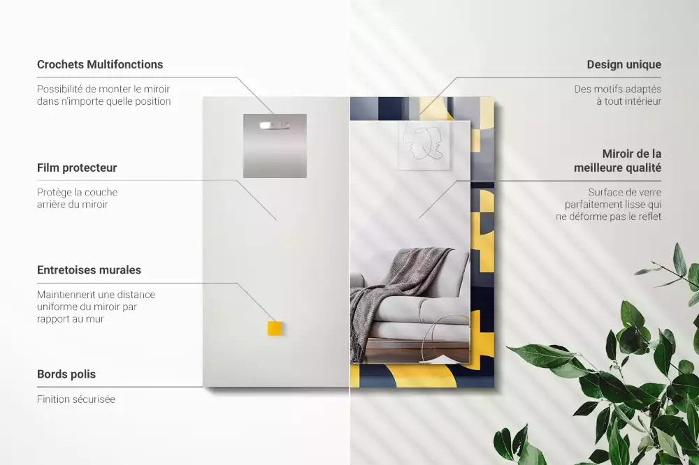 Decorațiuni perete cu oglindă Model geometric abstract