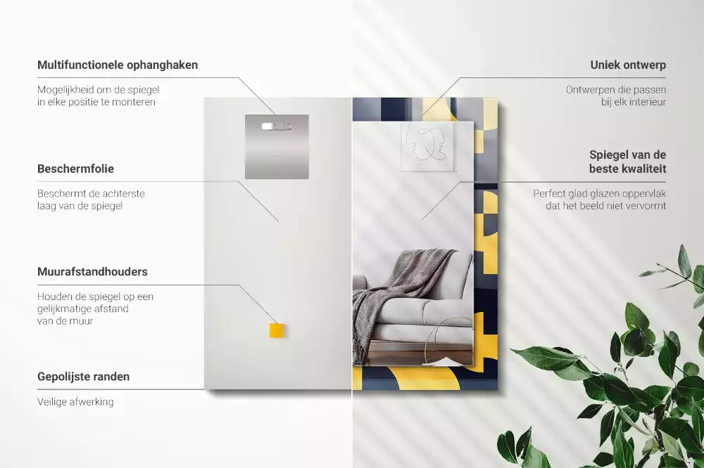 Decorațiuni perete cu oglindă Model geometric abstract