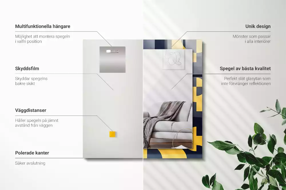 Decorațiuni perete cu oglindă Model geometric abstract