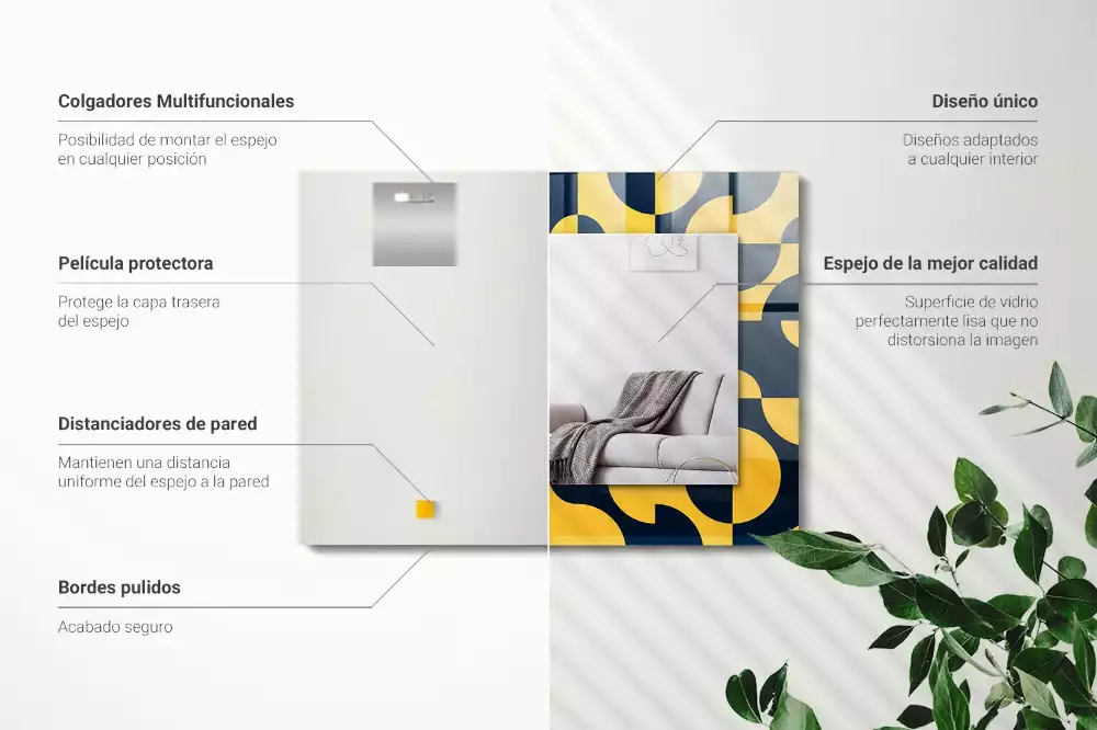 Decorațiuni perete cu oglindă Model geometric abstract