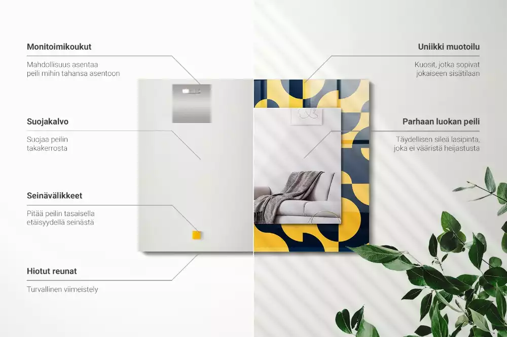 Decorațiuni perete cu oglindă Model geometric abstract