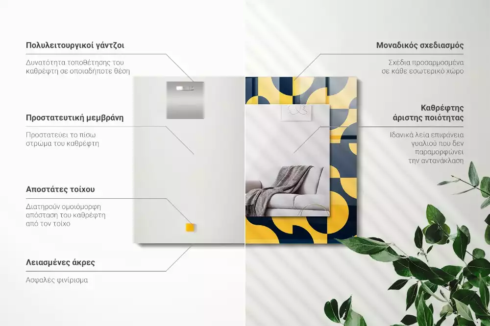 Decorațiuni perete cu oglindă Model geometric abstract