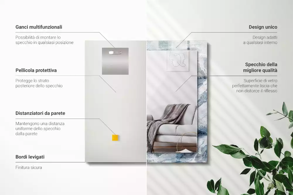 Oglindă imprimată Marmură în nuanțe